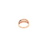 18k Rose Gold Dual Band American Diamond Ladies Ring