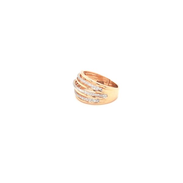 18k Rose Gold Channel Setting Ladies Ring in AD