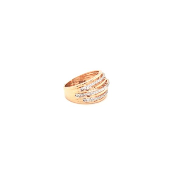 18k Rose Gold Channel Setting Ladies Ring in AD