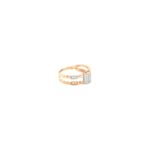 18k Rose Gold Cartier Pattern Square Ladies Ring in AD