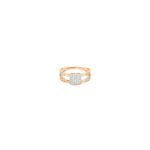 18k Rose Gold Cartier Pattern Square Ladies Ring in AD