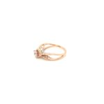 18k Rose Gold Ladies Ring with Single American Diamond