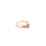 18k Rose Gold Ladies Ring with Single American Diamond