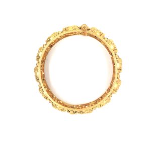 22K Handmade Gold Bangle with Exquisite Temple Design