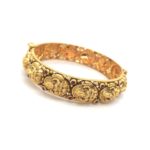 22KT Handmade Gold Bangle with Exquisite Temple Design