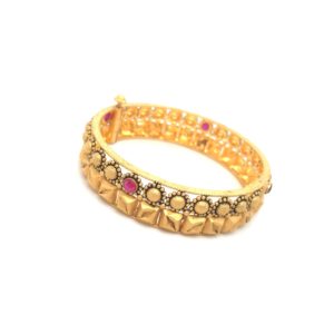 22K Gold Bangle With Rhodium Look