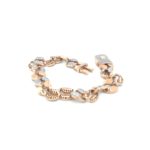 18K Rose Gold Bracelet with American Diamonds