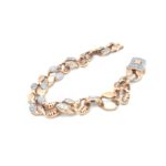 18K Rose Gold Bracelet with American Diamonds