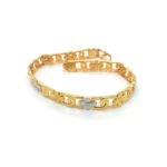 22K Yellow Gold Bracelet with Stunning Rhodium Look