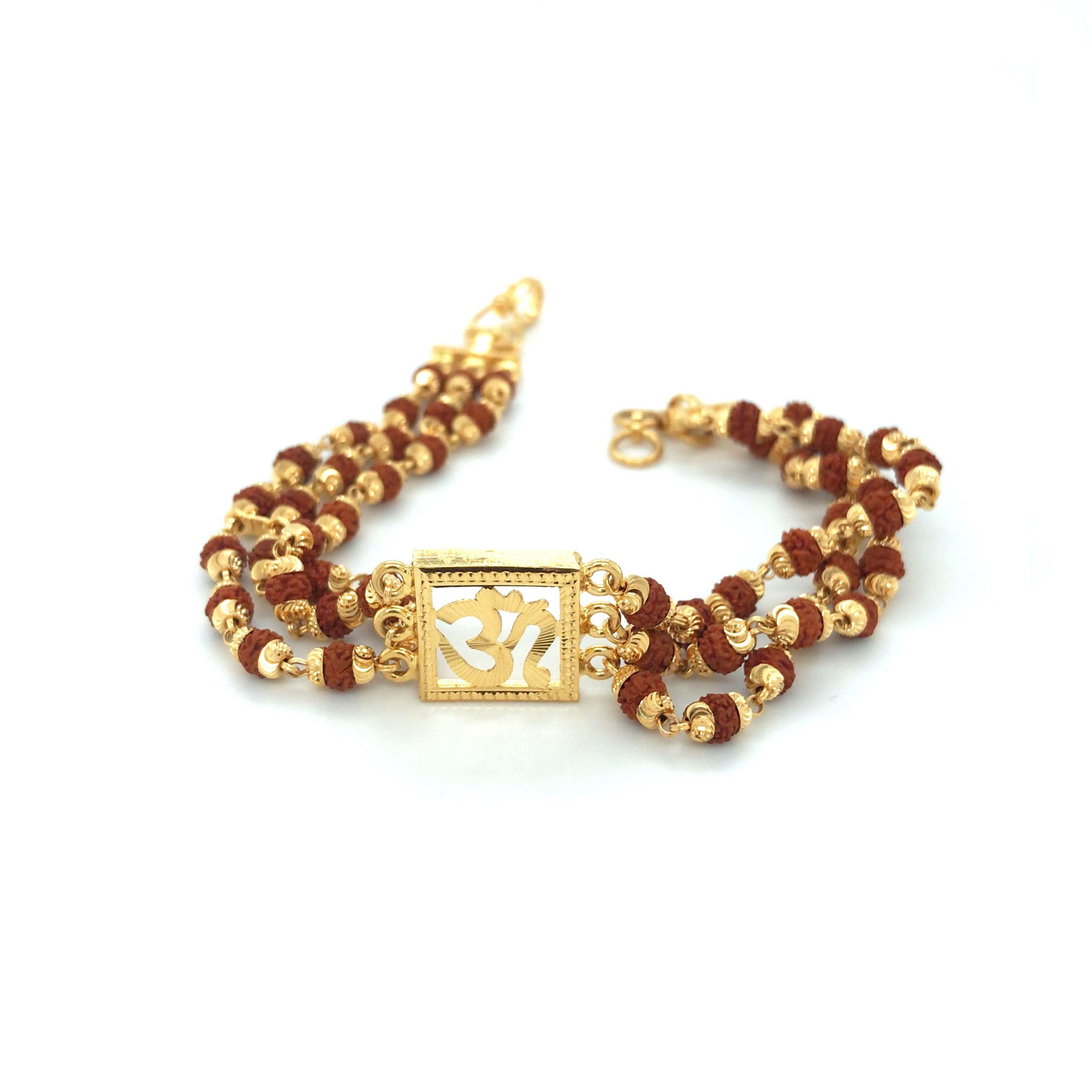 Om Rudraksha Mens Gold Bracelet  Pachchigar Jewellers