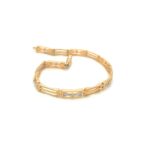 22K Yellow Gold Mens Bracelet adorned with American Diamonds