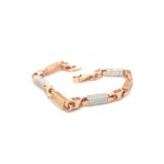 18K Rose Gold Bracelet with Real Diamond: Italian Design