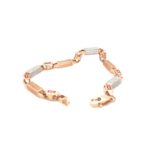 18K Rose Gold Bracelet with Real Diamond: Italian Design