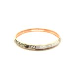 18KT Rose Gold Diamond Versace Pattern Kada Bracelet