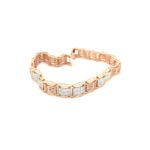 18KT Rose Gold Diamond Baguette Design Men's Bracelet