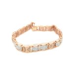 18KT Rose Gold Diamond Baguette Design Men's Bracelet