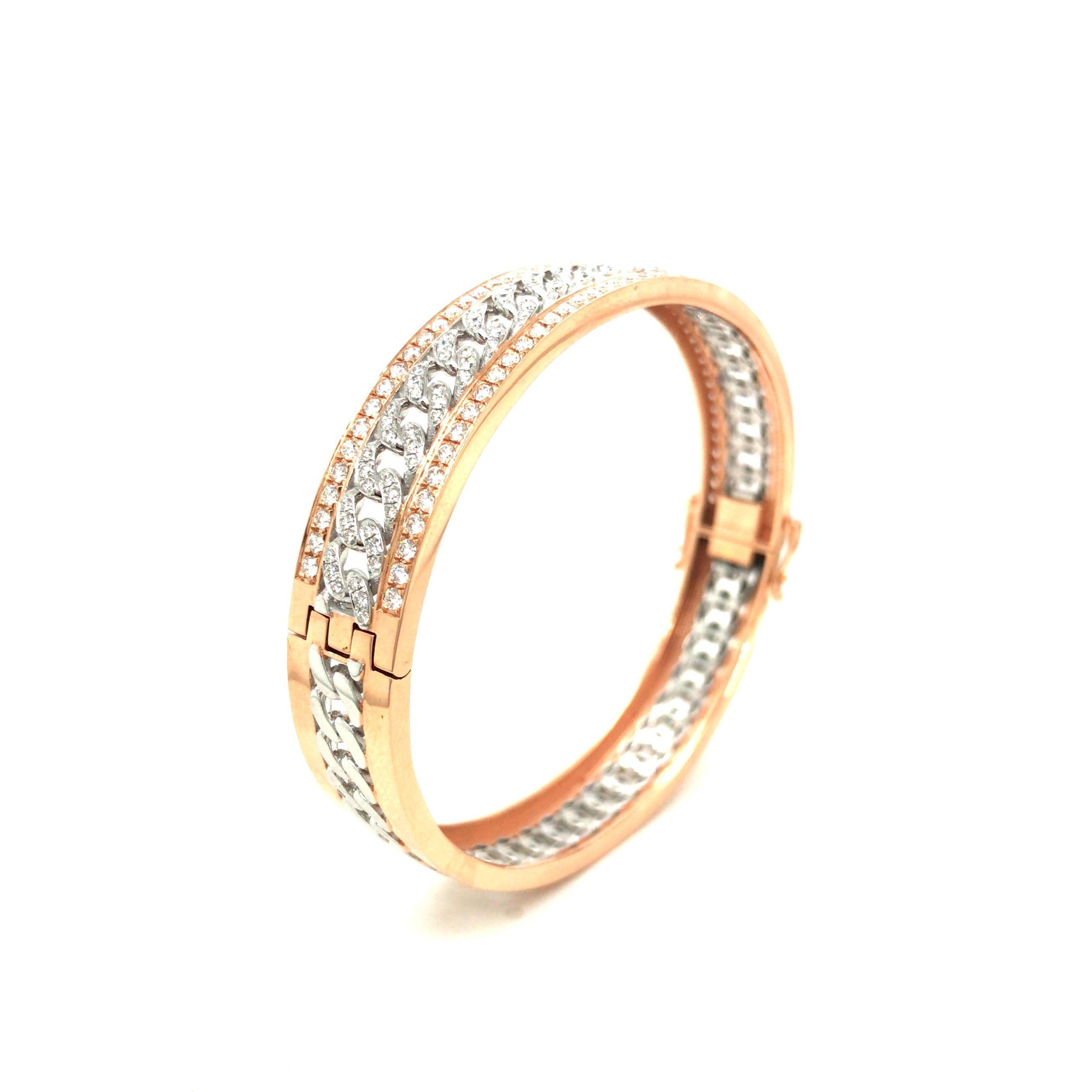 Rose gold bracelet in stainless steel for men -
