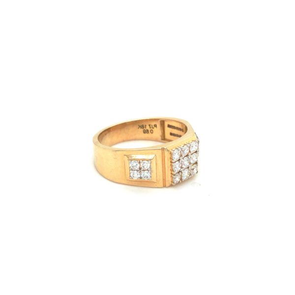 18K Unique crafted mens gold ring