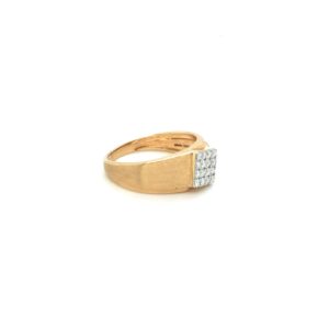 18K Yellow Gold Diamond Men's Ring for Distinctive Style