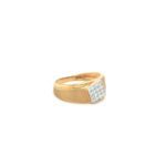 18K Yellow Gold Diamond Men's Ring for Distinctive Style