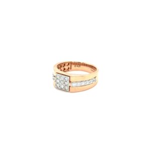 18K Rose Gold Diamond Men's Ring: A Fancy Statement Piece