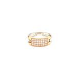 18K Rose Gold Diamond Ring with Dual Tone Watch Belt Design