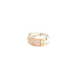 18K Rose Gold Diamond Ring with Dual Tone Watch Belt Design