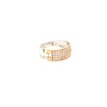 18K Rose Gold Diamond Ring with Dual Tone Watch Belt Design