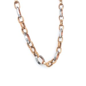 18KT Fancy Unisex Chain: Half Rhodium, Half Rose Gold| Pachchigar Jewellers