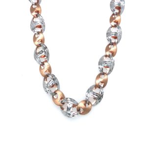 22KT Men's Chain: White & Rose Gold Fusion| Pachchigar Jewellers