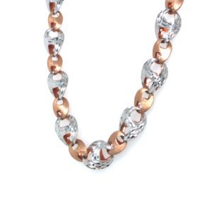 22KT Men's Chain: White & Rose Gold Fusion| Pachchigar Jewellers
