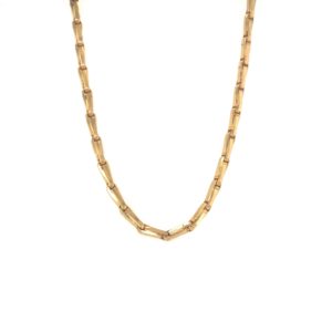 18k Yellow Gold Unisex Chain with Handmade Chips Design| Pachchigar Jewellers
