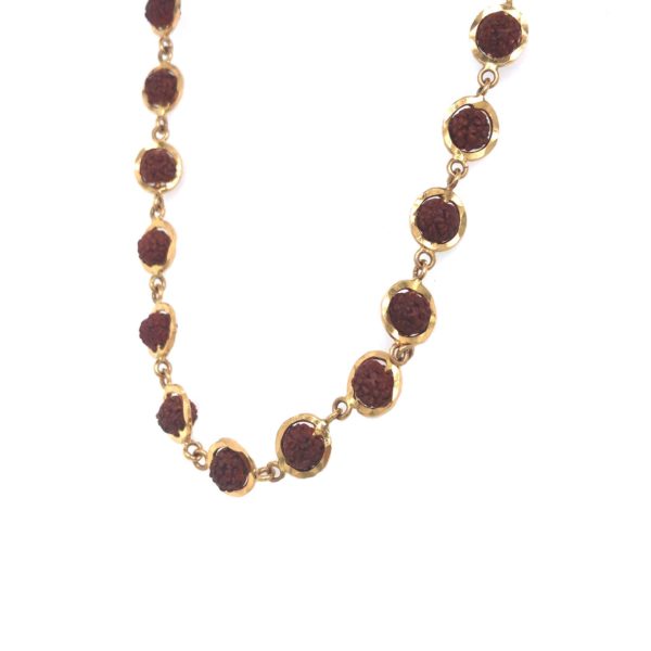 18k Yellow Gold Rudraksha Designer Chain for Female| Pachchigar Jewellers