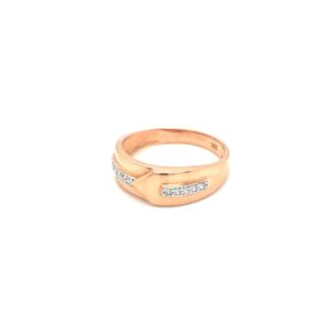 18K Rose Gold Diamond Men's Ring with a Fancy Look