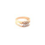 18K Rose Gold Ring with Diamond Accent and Rhodium Look| Pachchigar Jewellers