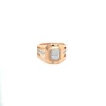 18K Rose Gold Octagon Cut American Diamond Ring