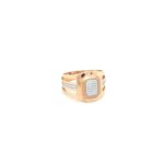 18K Rose Gold Octagon Cut American Diamond Ring