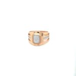 18K Rose Gold Octagon Cut American Diamond Ring