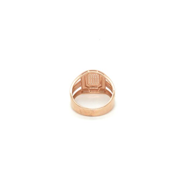 18K Rose Gold Octagon Cut American Diamond Ring