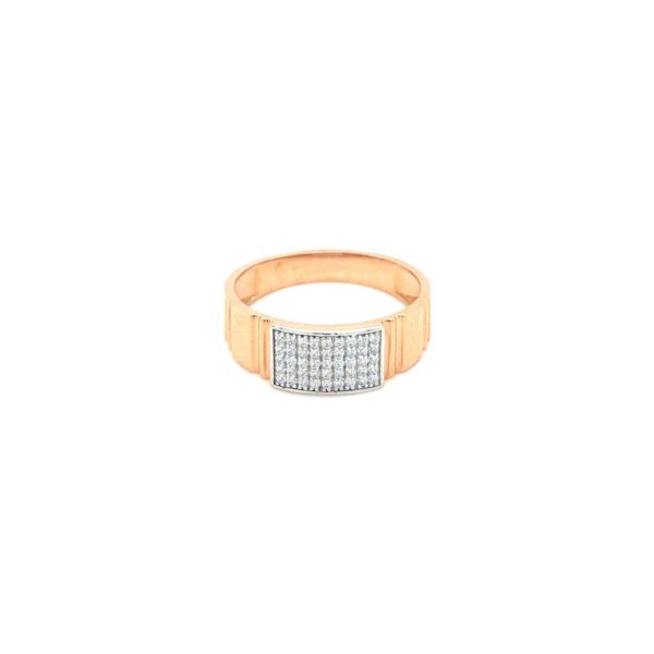 18K Rose Gold American Diamond Men's Ring for Casual Wear| Pachchigar Jewellers