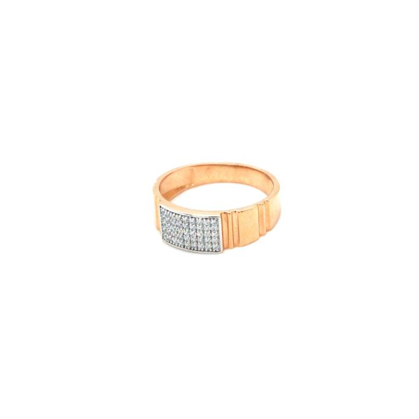 18K Rose Gold American Diamond Men's Ring for Casual Wear| Pachchigar Jewellers