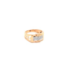 18K Rose Gold Diamond Men's Ring