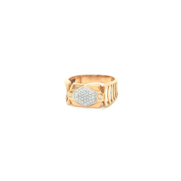 18K Gold Diamond Ring with Hexagon Design| Pachchigar Jewellers