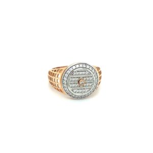 18K Rose Gold Diamond Ring with Striking Grey Mino Accent