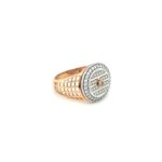 18K Rose Gold Diamond Ring with Striking Grey Mino Accent| Pachchigar Jewellers