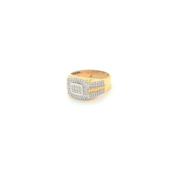22K Yellow Gold Ring with American Diamond| Pachchigar Jewellers