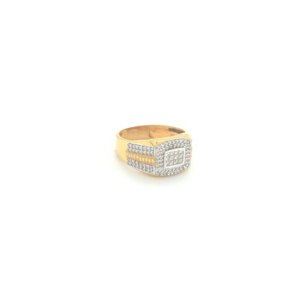 22K Yellow Gold Ring with American Diamond| Pachchigar Jewellers