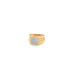 22K Yellow Gold Diamond Ring with Fancy Belt Design