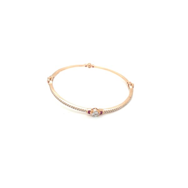 18KT Rose Gold Diamond Bangle with Delicate Eternity Look