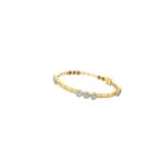 18K Yellow Gold Diamond Bangle | Light Weight and Glamorous